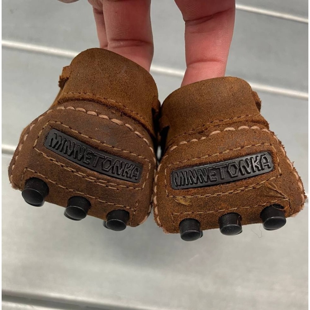 Minnetonka Moccasin Womens 6m Slip On Brown Leather Driving Loafers - Picture 9 of 9
